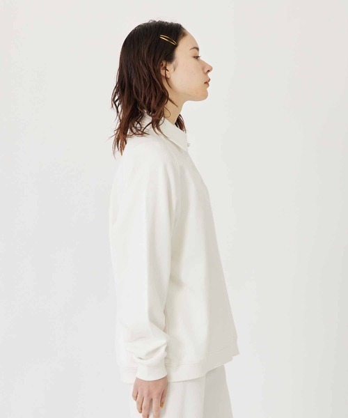 MILKFED.（ミルクフェド）の「HALF BUTTON SWEATSHIRT（スウェット・レディース・ブラック/ホワイト・ONE SIZE）」の3枚目の写真