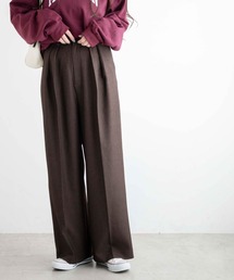 WEGO | WEGO/【23年秋冬新作】ハイウエストタックワイドスラックス(スラックス)