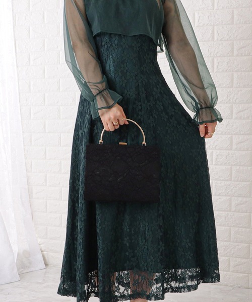Lace Ladies(レースレディース)の「総レーススクエアがま口ハンドバッグ(クラッチバッグ・レディース・ブラック/アイボリー/グレー・FREE)」の22枚目の写真