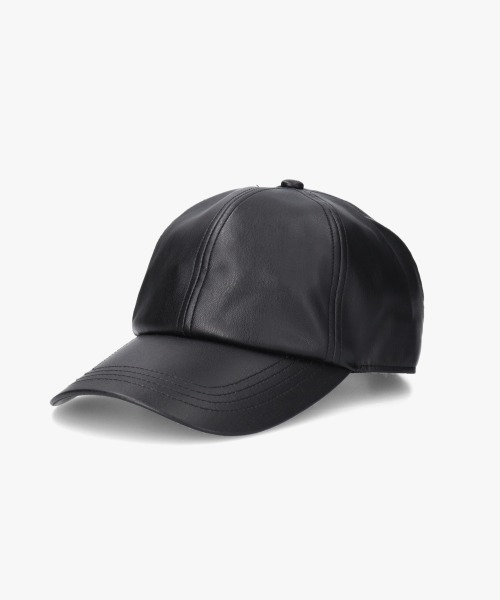 ORNERTE(オルネート)の「ORNERTE BASIC 6P CAP_DEEP TYPE_FL / 【ユニセックス】 オルネート 深め サイズが選べる 6パネル フェイクレザーキャップ(キャップ・メンズ・ライトベージュ/ブラック・59cm/61cm)」の3枚目の写真