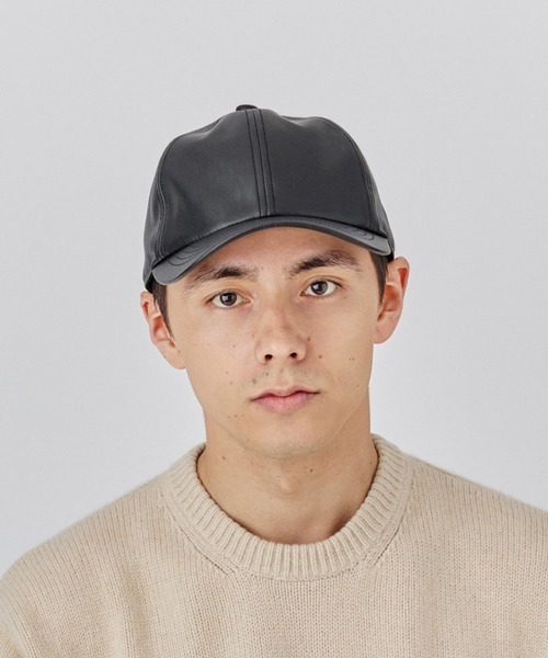 ORNERTE(オルネート)の「ORNERTE BASIC 6P CAP_DEEP TYPE_FL / 【ユニセックス】 オルネート 深め サイズが選べる 6パネル フェイクレザーキャップ(キャップ・メンズ・ライトベージュ/ブラック・59cm/61cm)」の21枚目の写真