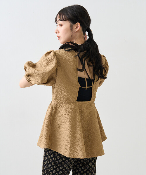FREAK'S STORE(フリークスストア)の「フクレジャガード パフスリーブ ショートブラウス/フクレジャガード パフスリーブ ショートブラウス(シャツ/ブラウス・レディース・ベージュ/ブラック/オフホワイト・フリ-)」の21枚目の写真