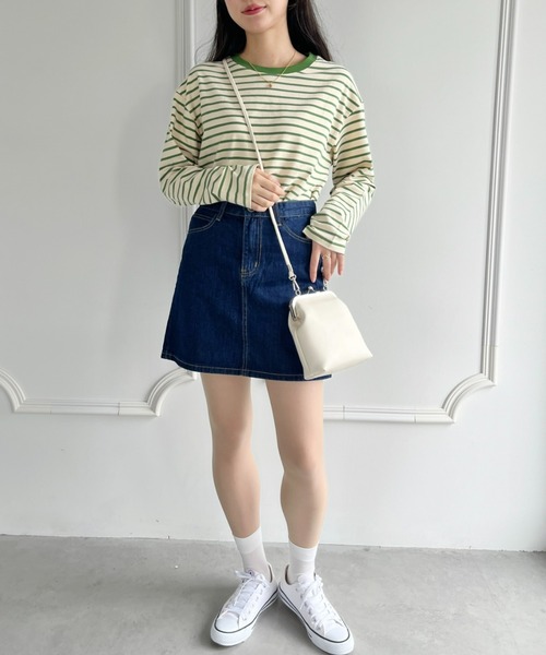 Loueme（ルエム）の「カラーボーダーロングスリーブカットソー（Tシャツ/カットソー・レディース・レッド/グリーン/ブラック・FREE）」の18枚目の写真