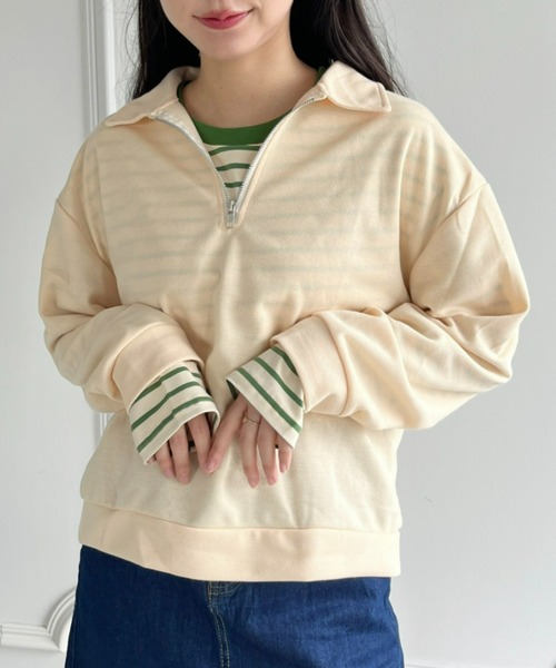 Loueme（ルエム）の「カラーボーダーロングスリーブカットソー（Tシャツ/カットソー・レディース・レッド/グリーン/ブラック・FREE）」の20枚目の写真