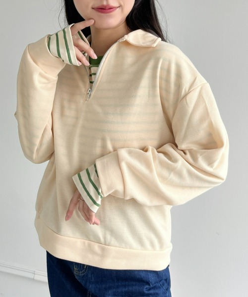 Loueme（ルエム）の「カラーボーダーロングスリーブカットソー（Tシャツ/カットソー・レディース・レッド/グリーン/ブラック・FREE）」の21枚目の写真