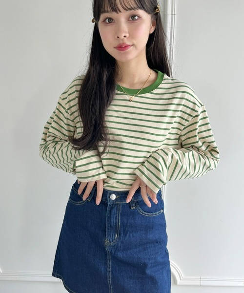 Loueme（ルエム）の「カラーボーダーロングスリーブカットソー（Tシャツ/カットソー・レディース・レッド/グリーン/ブラック・FREE）」の17枚目の写真