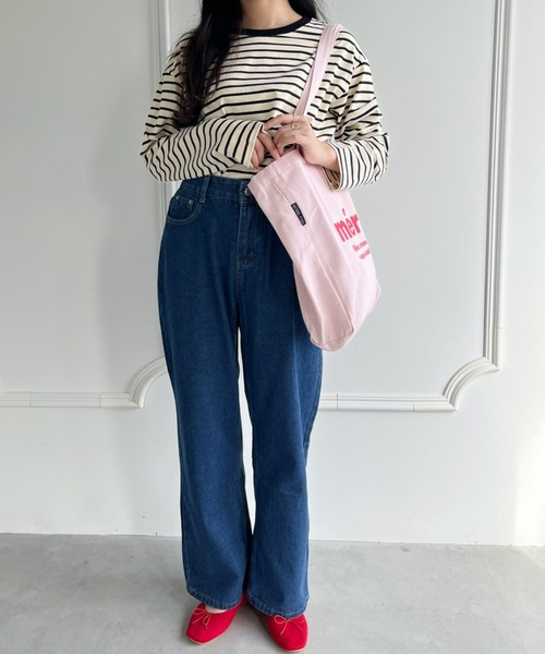 Loueme（ルエム）の「カラーボーダーロングスリーブカットソー（Tシャツ/カットソー・レディース・レッド/グリーン/ブラック・FREE）」の14枚目の写真