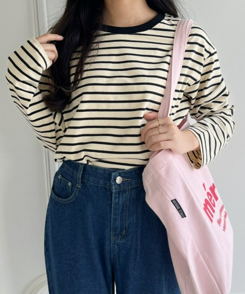 Loueme（ルエム）の「カラーボーダーロングスリーブカットソー（Tシャツ/カットソー・レディース・レッド/グリーン/ブラック・FREE）」の11枚目の写真