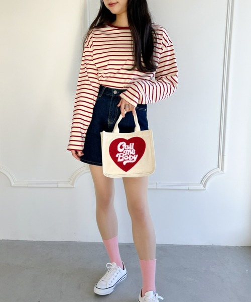 Loueme（ルエム）の「カラーボーダーロングスリーブカットソー（Tシャツ/カットソー・レディース・レッド/グリーン/ブラック・FREE）」の8枚目の写真