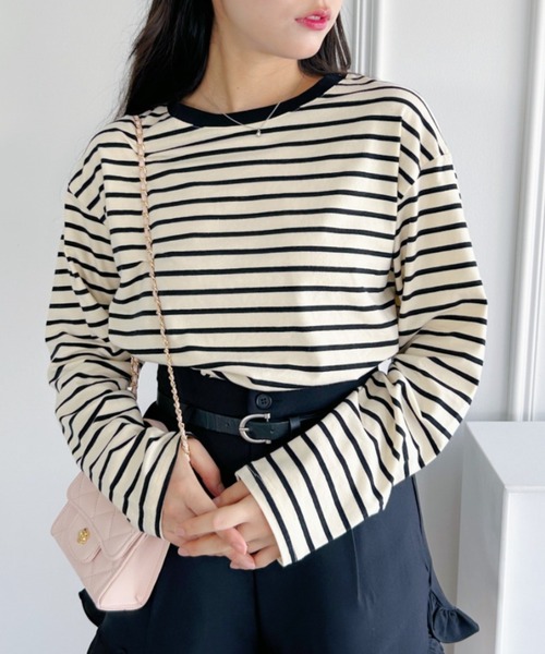 Loueme（ルエム）の「カラーボーダーロングスリーブカットソー（Tシャツ/カットソー・レディース・レッド/グリーン/ブラック・FREE）」の22枚目の写真