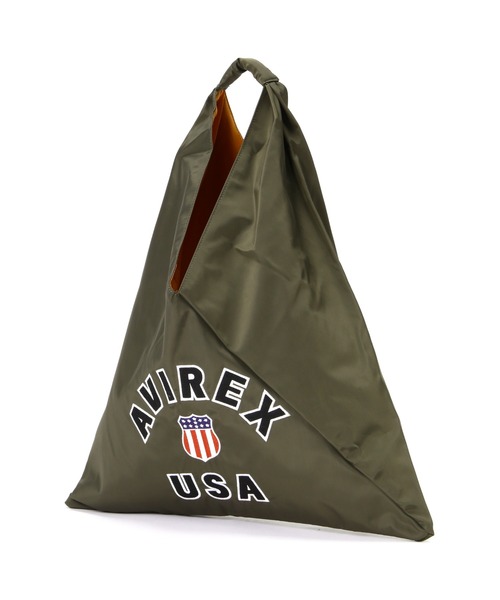 AVIREX（アヴィレックス）の「≪直営店限定≫VARSITY NYLON BAG/ バーシティーナイロンバッグ（トートバッグ・レディース・ブラック/オリーブ・FREE）」の7枚目の写真