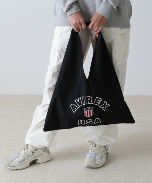 AVIREX（アヴィレックス）の「≪直営店限定≫VARSITY NYLON BAG/ バーシティーナイロンバッグ（トートバッグ・レディース・ブラック/オリーブ・FREE）」の13枚目の写真
