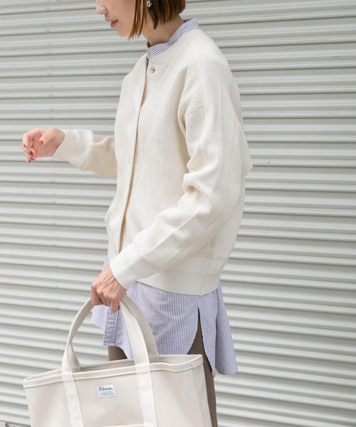 FORK&SPOON（フォークアンドスプーン）の「FORK&SPOON　ラゲットリブカーディガン（カーディガン/ボレロ・レディース・ネイビー/アイボリー/グレー・1）」の5枚目の写真