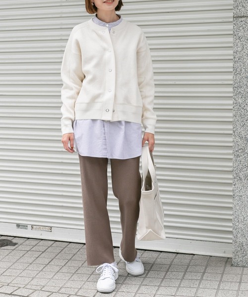 FORK&SPOON（フォークアンドスプーン）の「FORK&SPOON　ラゲットリブカーディガン（カーディガン/ボレロ・レディース・ネイビー/アイボリー/グレー・1）」の8枚目の写真