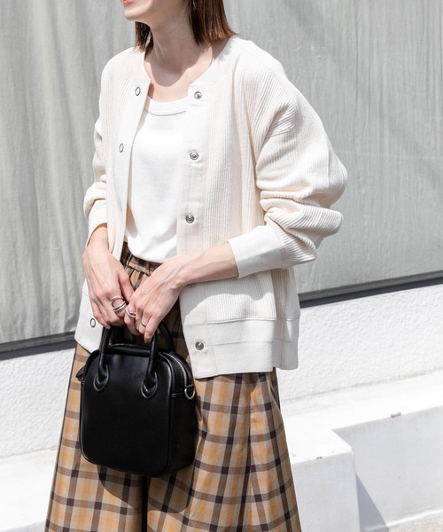 FORK&SPOON（フォークアンドスプーン）の「FORK&SPOON　ラゲットリブカーディガン（カーディガン/ボレロ・レディース・ネイビー/アイボリー/グレー・1）」の9枚目の写真