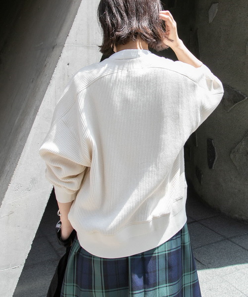 FORK&SPOON（フォークアンドスプーン）の「FORK&SPOON　ラゲットリブカーディガン（カーディガン/ボレロ・レディース・ネイビー/アイボリー/グレー・1）」の18枚目の写真