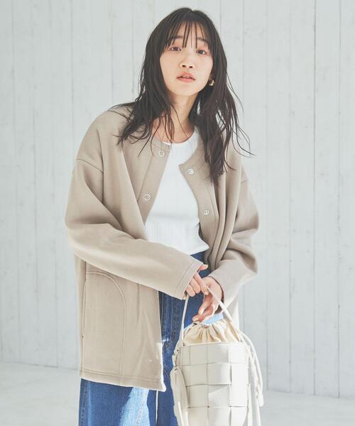 coen(コーエン)の「【WEB限定】裏起毛スウェットミディアム丈カーディガン(カーディガン/ボレロ・レディース・オフホワイト/ブラック/ライトグレー/ダークグレー/ベージュ/パープル・FREE)」の14枚目の写真