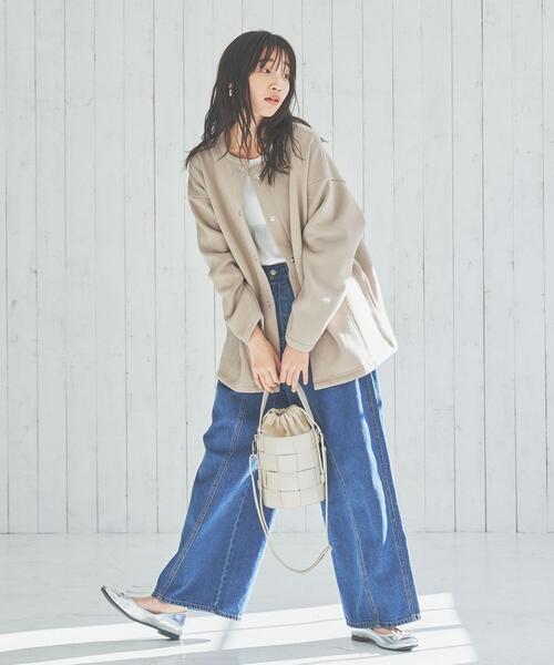 coen(コーエン)の「【WEB限定】裏起毛スウェットミディアム丈カーディガン(カーディガン/ボレロ・レディース・オフホワイト/ブラック/ライトグレー/ダークグレー/ベージュ/パープル・FREE)」の7枚目の写真