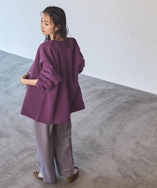 coen(コーエン)の「【WEB限定】裏起毛スウェットミディアム丈カーディガン(カーディガン/ボレロ・レディース・オフホワイト/ブラック/ライトグレー/ダークグレー/ベージュ/パープル・FREE)」の19枚目の写真