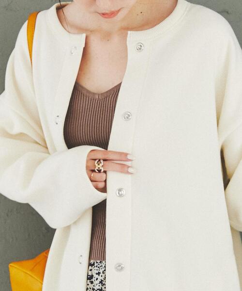 coen(コーエン)の「【WEB限定】裏起毛スウェットミディアム丈カーディガン(カーディガン/ボレロ・レディース・オフホワイト/ブラック/ライトグレー/ダークグレー/ベージュ/パープル・FREE)」の9枚目の写真