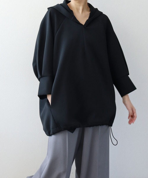 Hart(ハート)の「Hart / cardbord pull hoodie(カーボード素材プルオーバーフーディー)(パーカー・レディース・ブラック・38)」の5枚目の写真