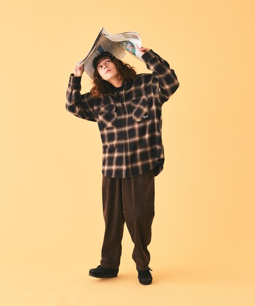 TOWNCRAFT(タウンクラフト)の「TOWN CRAFT/タウンクラフト 別注 ワンポイントロゴ ネル オンブレチェック ワークシャツ(シャツ/ブラウス・メンズ・その他/ネイビー/ブラウン・MEDIUM/LARGE)」の9枚目の写真