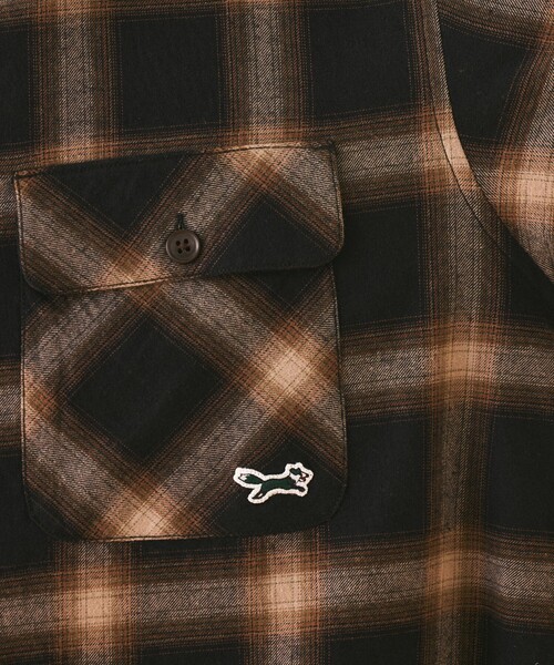 TOWNCRAFT(タウンクラフト)の「TOWN CRAFT/タウンクラフト 別注 ワンポイントロゴ ネル オンブレチェック ワークシャツ(シャツ/ブラウス・メンズ・その他/ネイビー/ブラウン・MEDIUM/LARGE)」の13枚目の写真