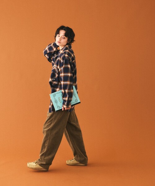 TOWNCRAFT(タウンクラフト)の「TOWN CRAFT/タウンクラフト 別注 ワンポイントロゴ ネル オンブレチェック ワークシャツ(シャツ/ブラウス・メンズ・その他/ネイビー/ブラウン・MEDIUM/LARGE)」の14枚目の写真