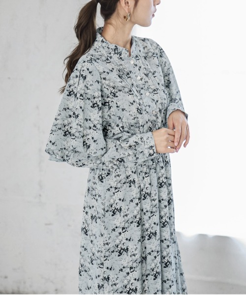 Sfera::ワンピース:L[RESALE] ZUCCa / S エスニックフラワージャージィー / ワンピース(M blue