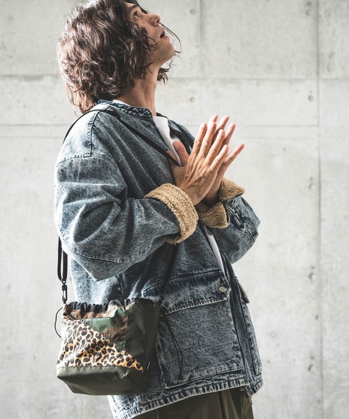 ショルダーバッグ バッグ mko11519-Patchwork drawstring bag パッチワーク巾着ポーチ mko11519-Patchwork drawstring bag パッチワーク巾着ポーチ