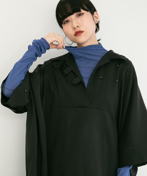 KBF（ケイビーエフ）の「ロングスリーブハイネックシアーTEE（Tシャツ/カットソー・レディース・ピンク/アイボリー/ブルー・ONE）」の6枚目の写真