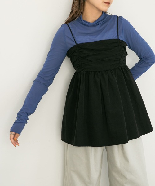 KBF（ケイビーエフ）の「ロングスリーブハイネックシアーTEE（Tシャツ/カットソー・レディース・ピンク/アイボリー/ブルー・ONE）」の12枚目の写真