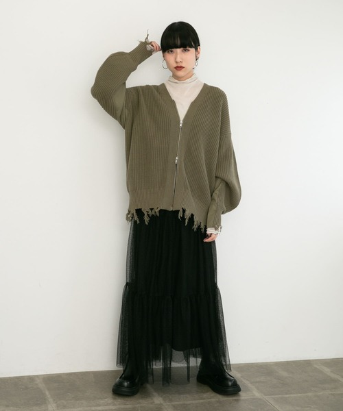 KBF（ケイビーエフ）の「ロングスリーブハイネックシアーTEE（Tシャツ/カットソー・レディース・ピンク/アイボリー/ブルー・ONE）」の19枚目の写真