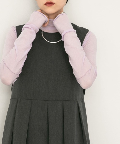 KBF（ケイビーエフ）の「ロングスリーブハイネックシアーTEE（Tシャツ/カットソー・レディース・ピンク/アイボリー/ブルー・ONE）」の21枚目の写真