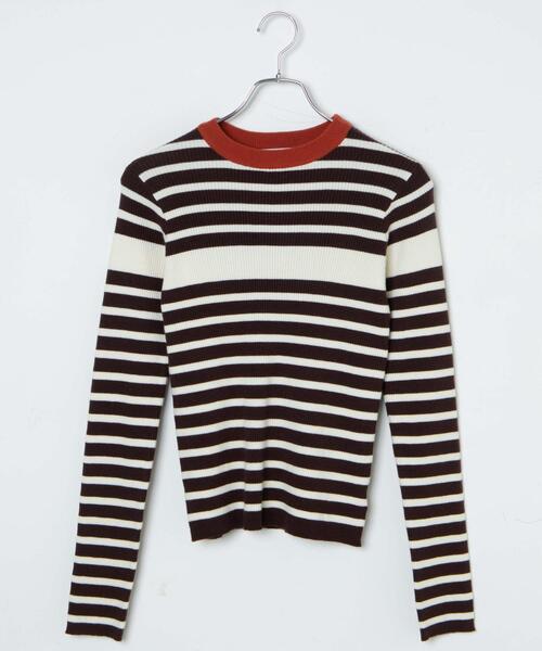 WEGO（ウィゴー）の「WEGO/パネルボーダーニットトップ（ニット/セーター・レディース・ブラウン/ホワイト/グリーン・FREE）」の20枚目の写真