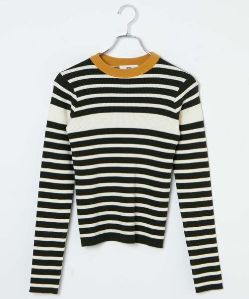 WEGO（ウィゴー）の「WEGO/パネルボーダーニットトップ（ニット/セーター・レディース・ブラウン/ホワイト/グリーン・FREE）」の21枚目の写真