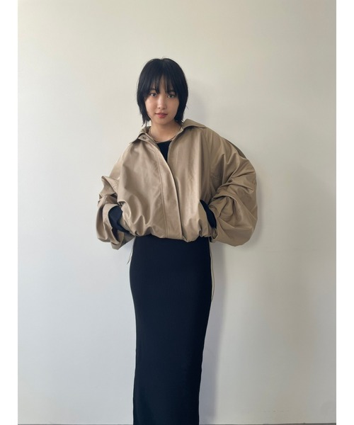 HANNE（アン）の「ジップアップショートトレンチコート（トレンチコート・レディース・ブラック/ベージュ/グレー・FREE）」の8枚目の写真