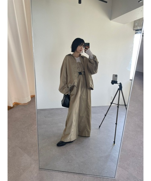 HANNE（アン）の「ジップアップショートトレンチコート（トレンチコート・レディース・ブラック/ベージュ/グレー・FREE）」の11枚目の写真