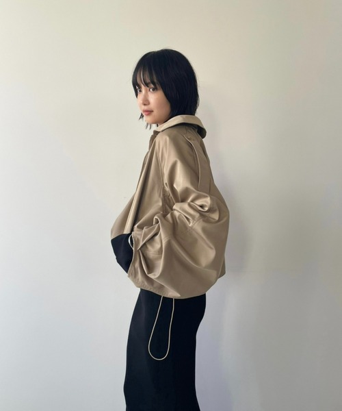 HANNE（アン）の「ジップアップショートトレンチコート（トレンチコート・レディース・ブラック/ベージュ/グレー・FREE）」の20枚目の写真