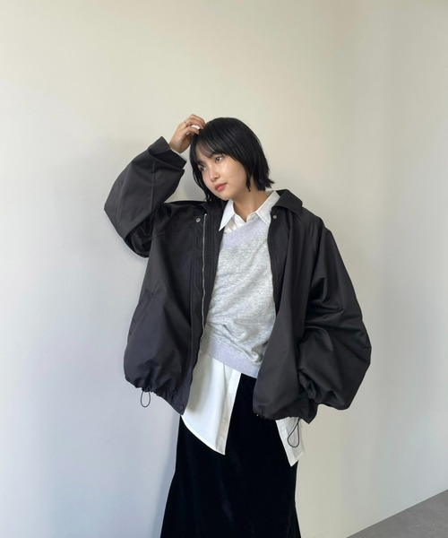 HANNE（アン）の「ジップアップショートトレンチコート（トレンチコート・レディース・ブラック/ベージュ/グレー・FREE）」の21枚目の写真
