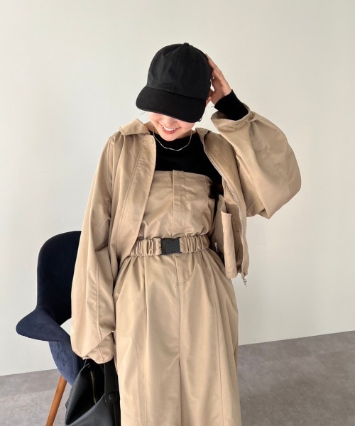 HANNE（アン）の「ジップアップショートトレンチコート（トレンチコート・レディース・ブラック/ベージュ/グレー・FREE）」の22枚目の写真
