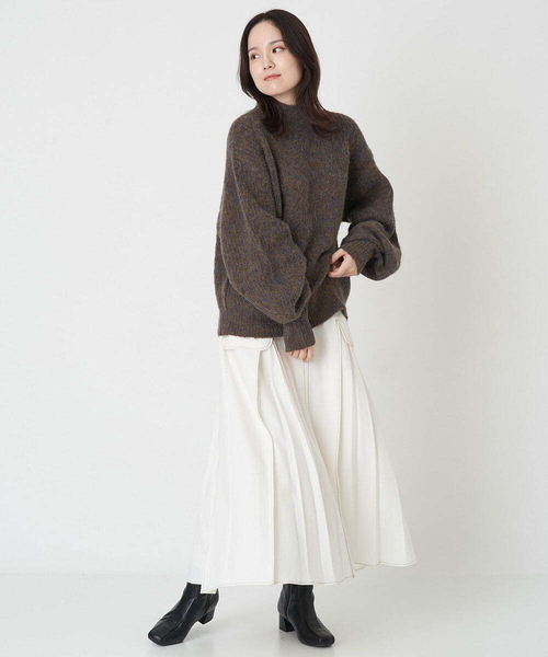 A de a.v.v（アードアー・ヴェ・ヴェ）の「アームウォーマー風ハイネックプルオーバー（ニット/セーター・レディース・オレンジ系その他/アイボリー・39）」の21枚目の写真