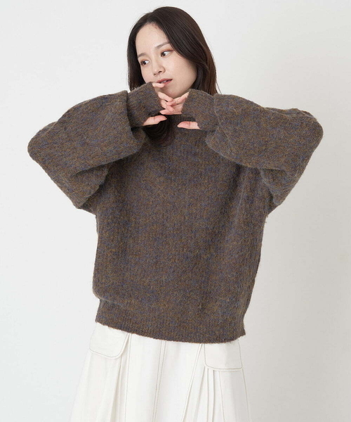 A de a.v.v（アードアー・ヴェ・ヴェ）の「アームウォーマー風ハイネックプルオーバー（ニット/セーター・レディース・オレンジ系その他/アイボリー・39）」の22枚目の写真