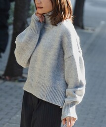 B:MING by BEAMS / バックスリット ハイネック ニット