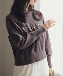 HEYUMM | HEYUMM　ロゴシシュウセーター(ニット/セーター)