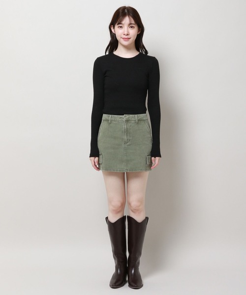 3.3 Field Trip （3.3フィールドトリップ）の「3.3 Field Trip／デニムカーゴミニスカート　2981258（スカート・レディース・カーキ/ブラック・LARGE/MEDIUM）」の3枚目の写真