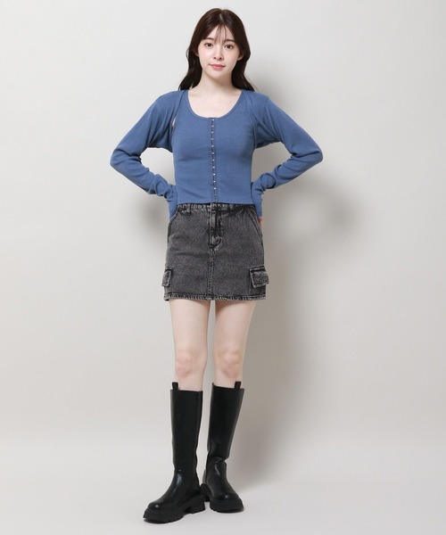 3.3 Field Trip （3.3フィールドトリップ）の「3.3 Field Trip／デニムカーゴミニスカート　2981258（スカート・レディース・カーキ/ブラック・LARGE/MEDIUM）」の18枚目の写真