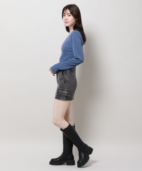 3.3 Field Trip （3.3フィールドトリップ）の「3.3 Field Trip／デニムカーゴミニスカート　2981258（スカート・レディース・カーキ/ブラック・LARGE/MEDIUM）」の19枚目の写真