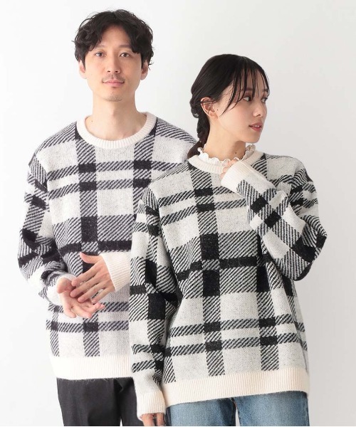 GLOBAL WORK(グローバルワーク)の「フワフワHug me/柄/704862(ニット/セーター・メンズ・ブラック/ネイビー/ホワイト系その他2/オフホワイト/ホワイト系その他3/その他・MEDIUM/X-LARGE/LARGE/SMALL)」の4枚目の写真