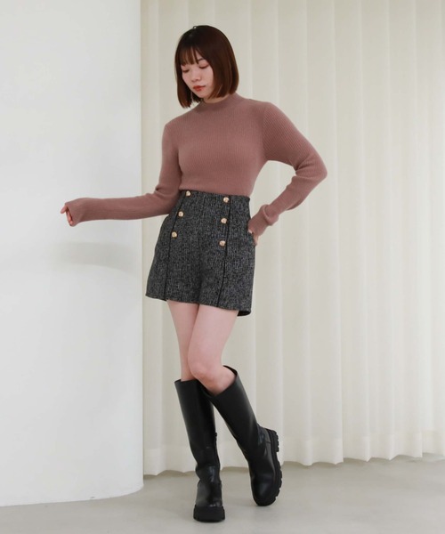 archives(アルシーヴ)の「エアリーモールハイネックリブニット(ニット/セーター・レディース・ピンクベージュ/アイボリー/ブラック/グレー・MEDIUM)」の10枚目の写真